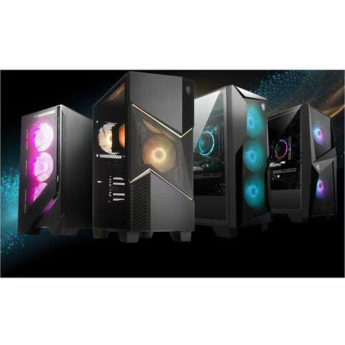 Set of MSI Codex R2 AI desktop PCs with RGB fan lights