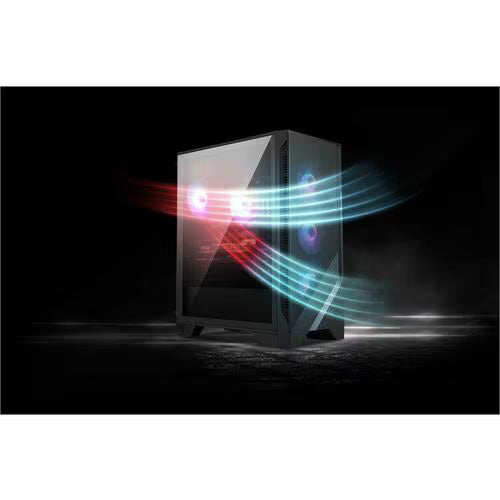 MSI Codex R2 AI desktop PC with glowing RGB fans and airflow lines