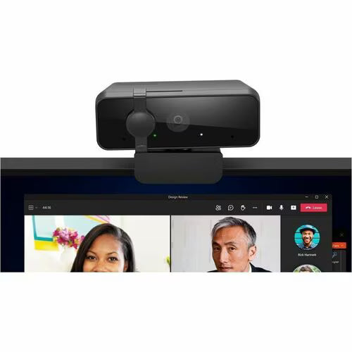FHD webcam mounted on laptop screen showing video call