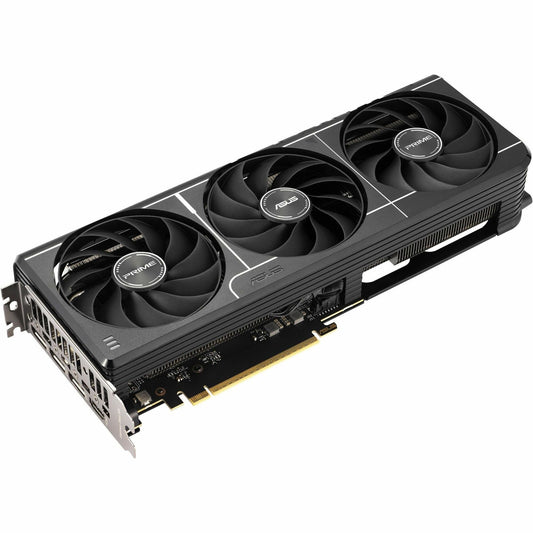 ASUS PRIME GeForce RTX graphics card with three black cooling fans and heat sink.