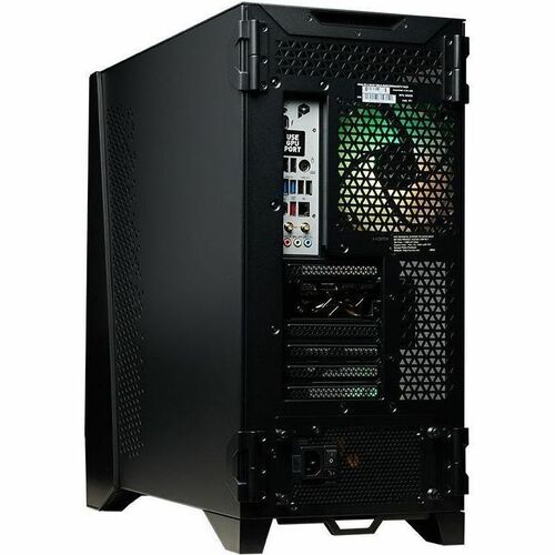 Gaming desktop PC rear I/O ports panel and vented expansion cover