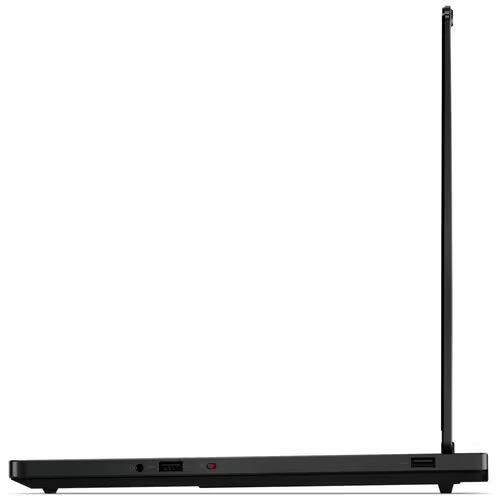Gaming laptop side profile with ports and power connector