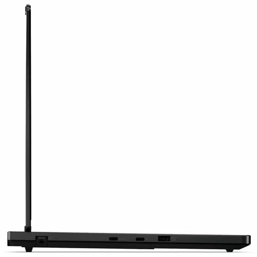 Gaming laptop side profile with vents and port cluster
