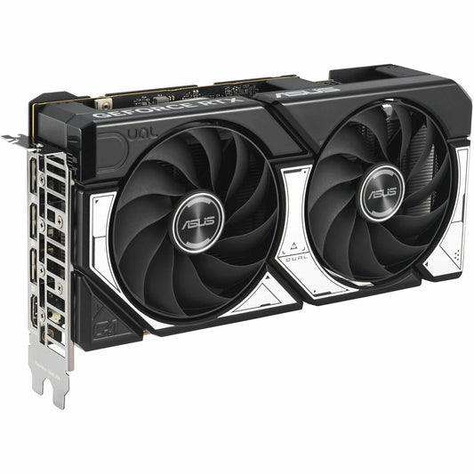 ASUS Dual GeForce RTX 5060 graphics card front view with dual cooling fans