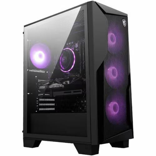 MSI Codex Z2 gaming desktop with RGB-lit front fans and side panel window
