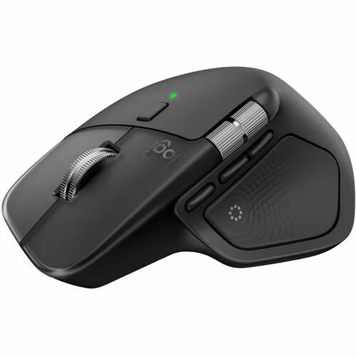 Logitech MX Master 4 wireless mouse, dark gray with side buttons and grooved scroll wheel