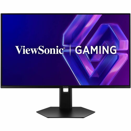 ViewSonic 27" gaming monitor with purple geometric screen design