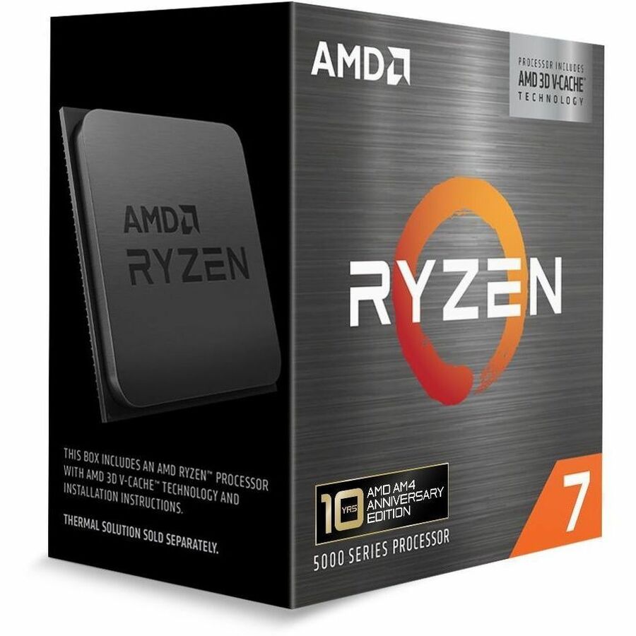 AMD Ryzen 7 processor retail box with side window showing processor chip image