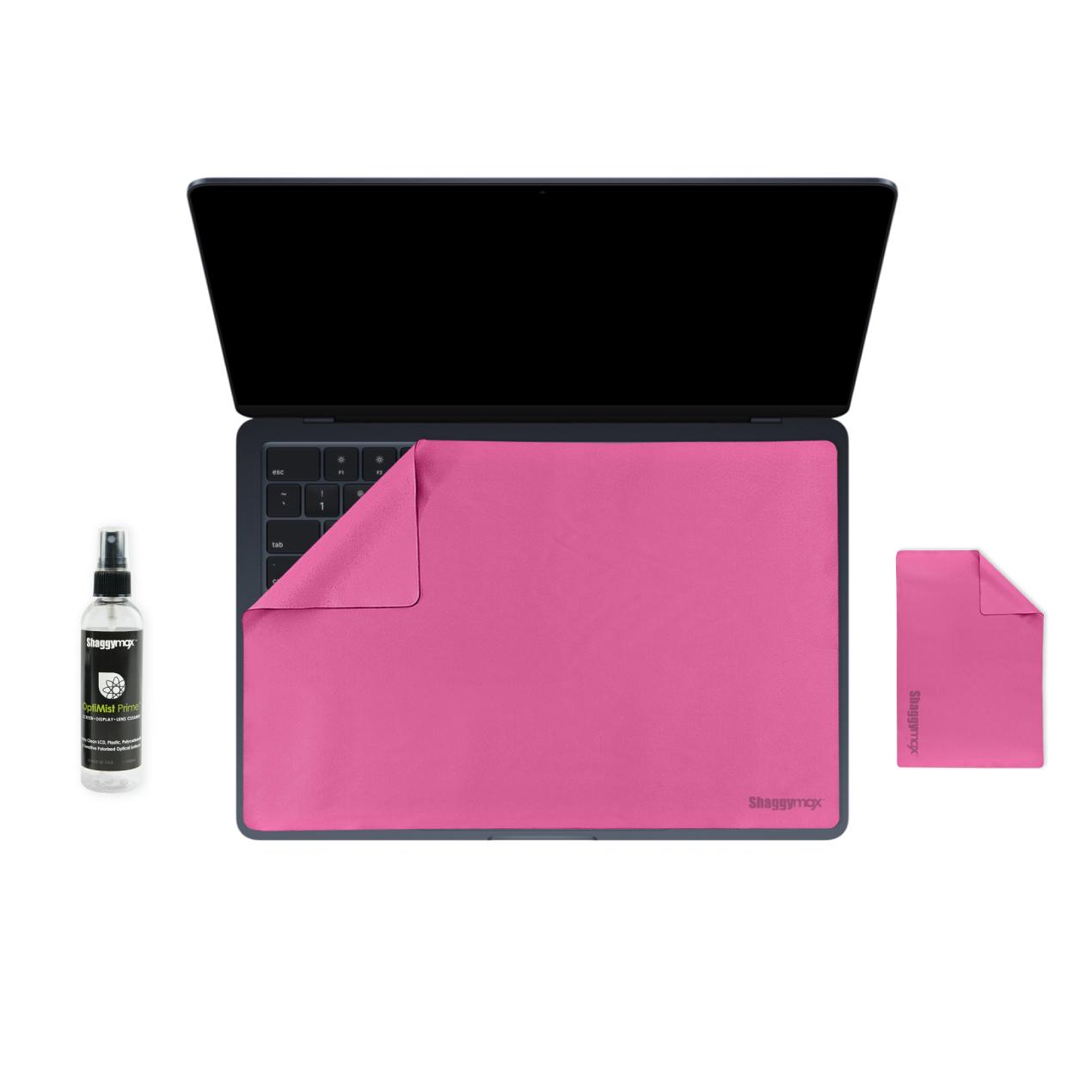 13-inch laptop screen protector and keyboard cover kit, pink with folded tab
