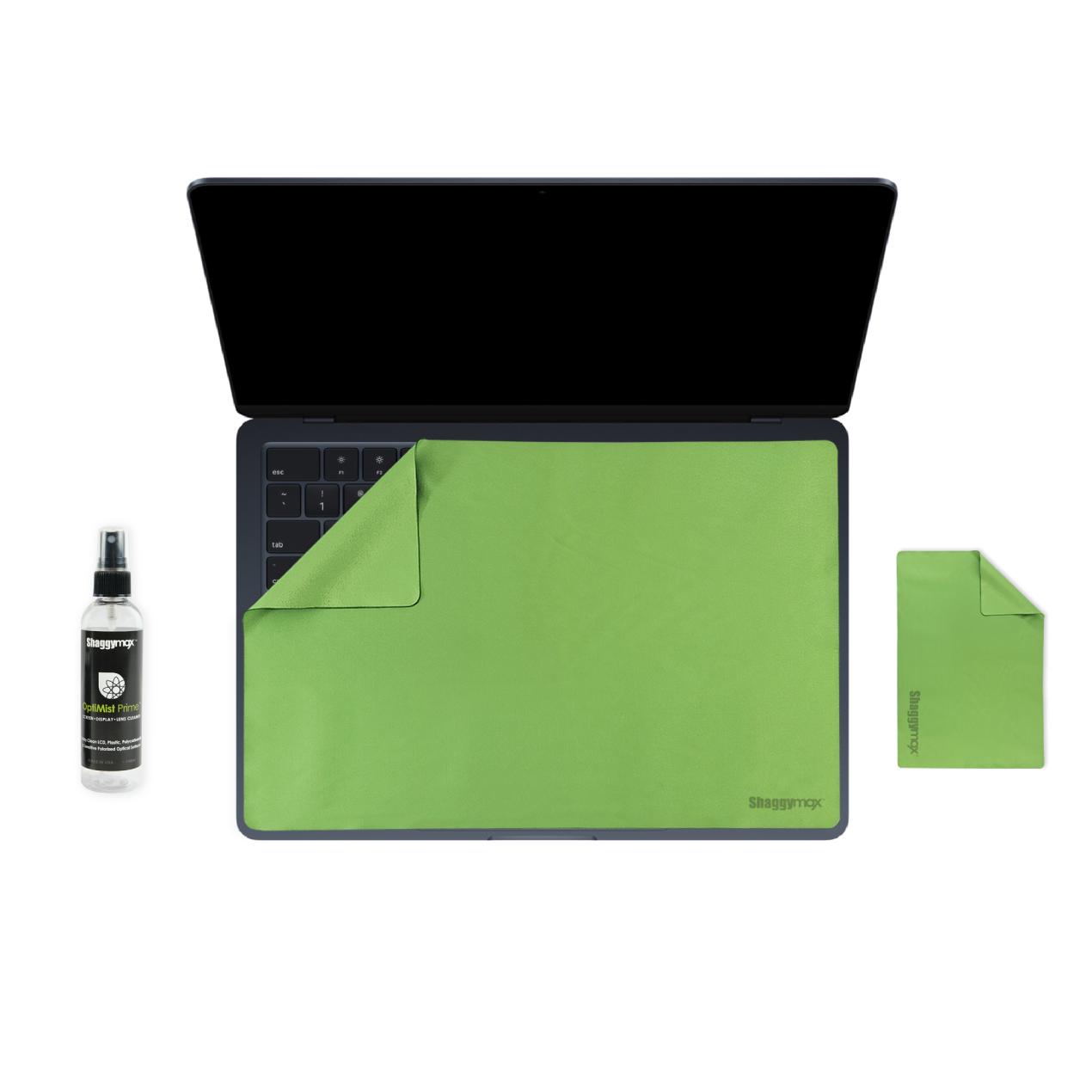 13-inch laptop screen protector and keyboard cover kit, bright green with folded tab