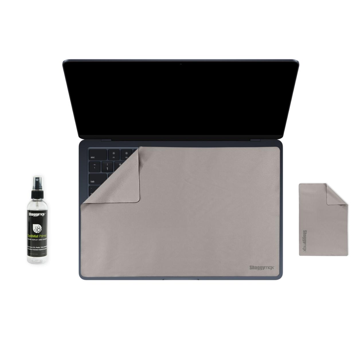 13-inch laptop screen protector and keyboard cover kit, light gray with folded tab