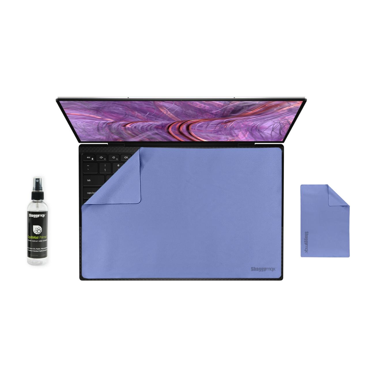 13-inch laptop protector kit with azure microfiber screen and keyboard covers + spray bottle