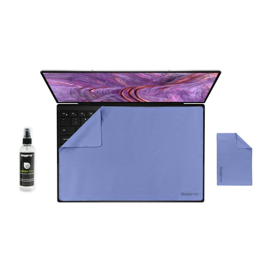 13-inch laptop protector kit with azure microfiber screen and keyboard covers + spray bottle