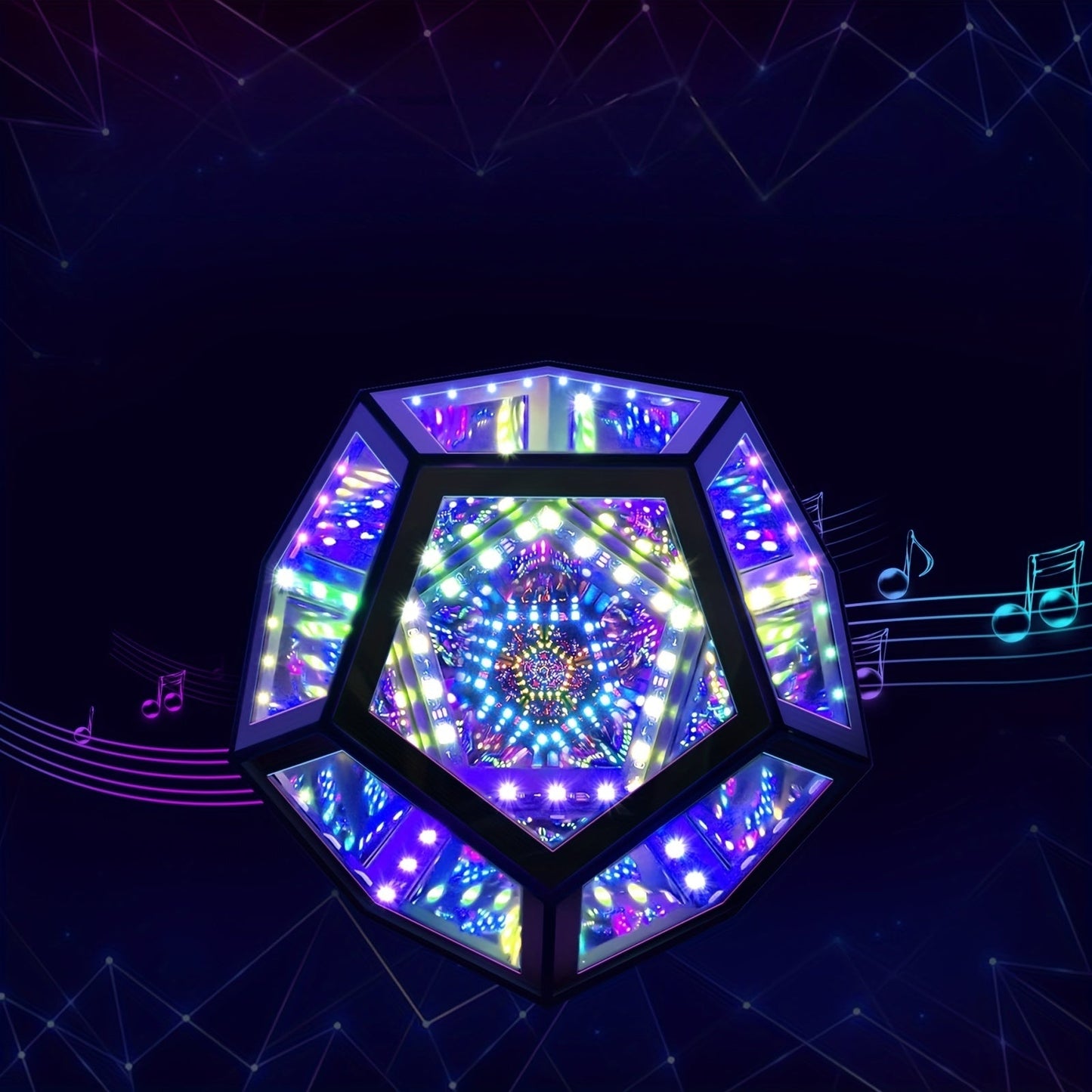 Infinity Mirror RGB Dodecahedron Lamp
