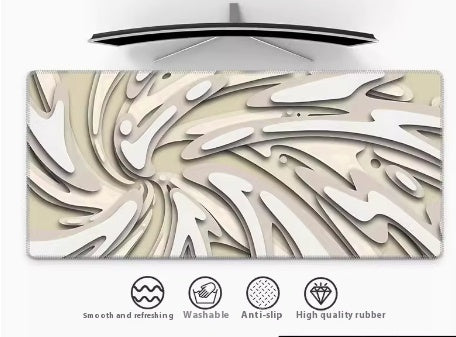 Cream Layered Vortex 3D Stereoscopic Mouse Pad