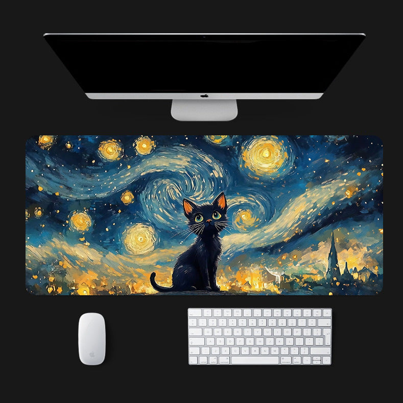 Starry Sky Black Cat Mouse Pad (4 Styles)