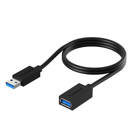 USB 3.0 extension cable, USB-A male to USB-A female, black, 3 ft