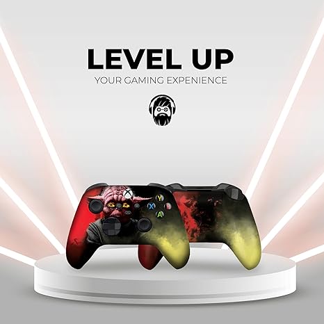 Xbox Series X controller with red-and-green hydrographic character print, front controls visible