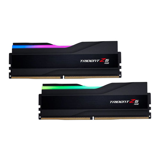 G.Skill Trident Z5 RGB DDR5 desktop memory kit, black heatsinks with colorful light bars