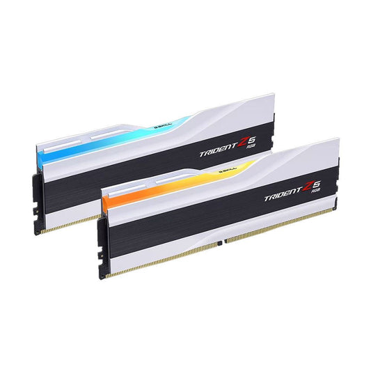 Trident Z5 DDR5 RGB desktop memory kit with two white-and-black modules