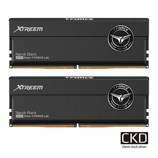 DDR5 desktop memory modules kit, black Xtreme CKD with dual sticks and gold contacts