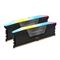 Desktop RGB DDR5 memory kit with gray heatsinks and multicolor LED light accents