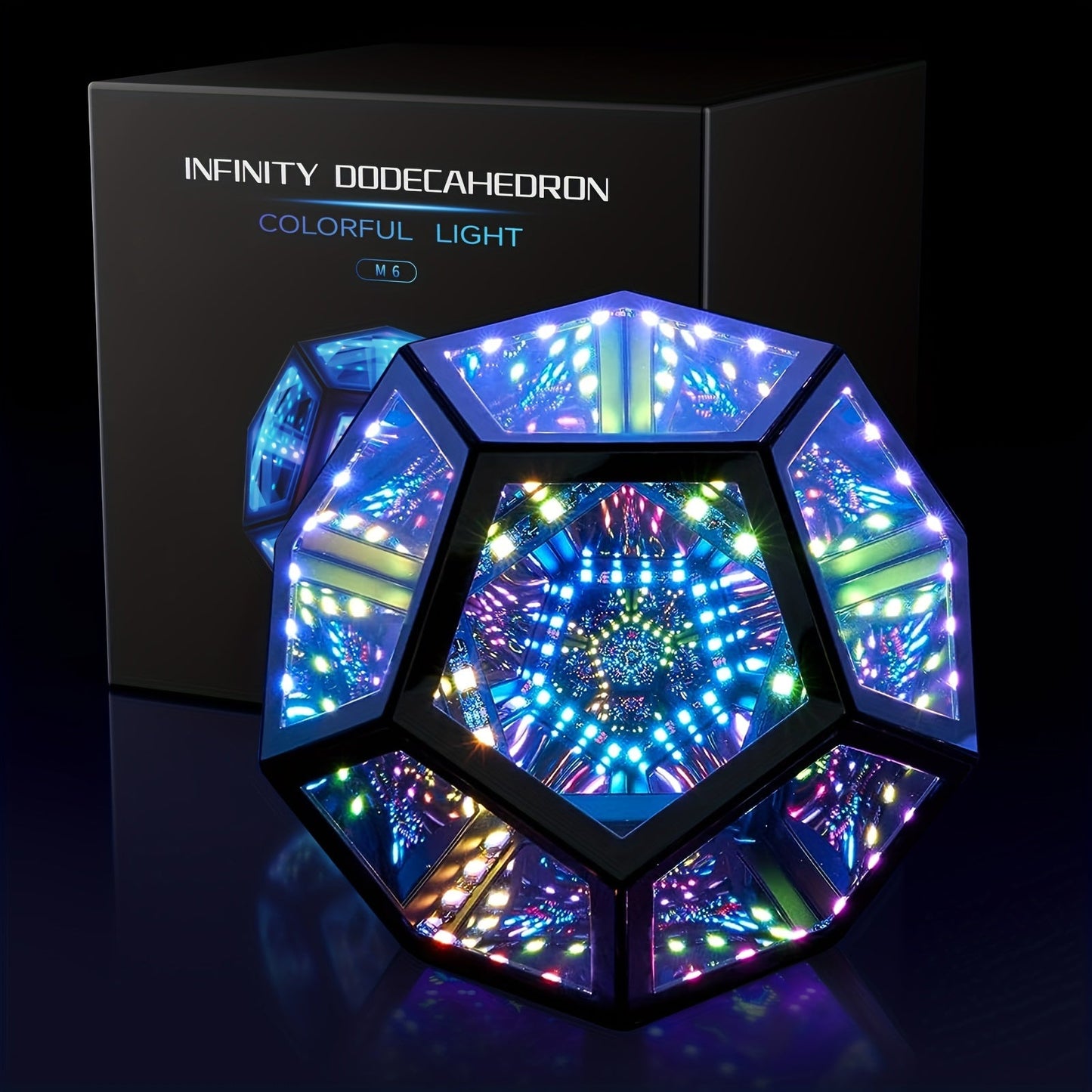 Infinity Mirror RGB Dodecahedron Lamp