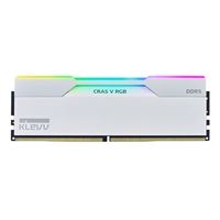 DDR5 RGB desktop RAM kit with white heat spreader and multicolor light strip
