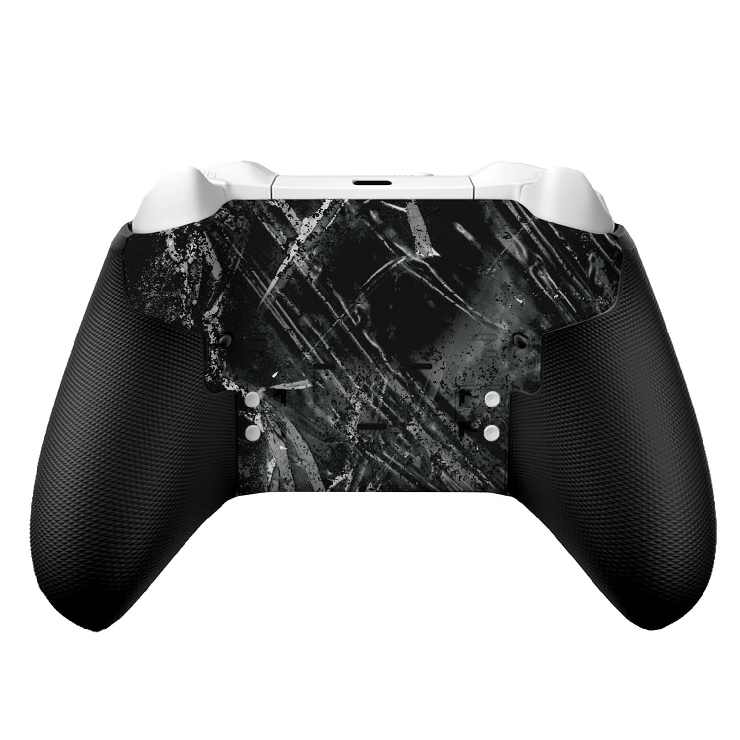 Xbox Elite Series 2 Core game controller back view with black textured grip and black hydrodip