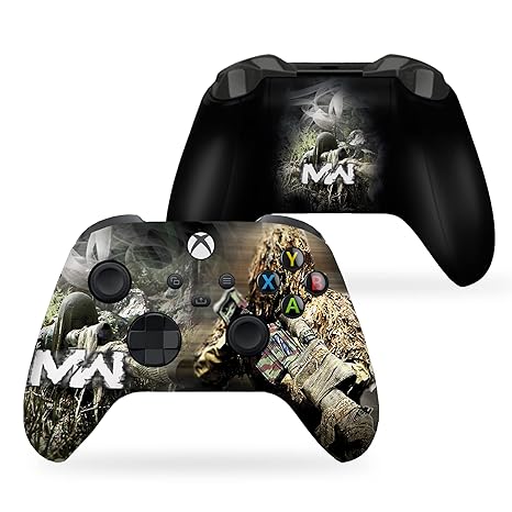 Xbox Series X controller, front camo print and back matte black shell