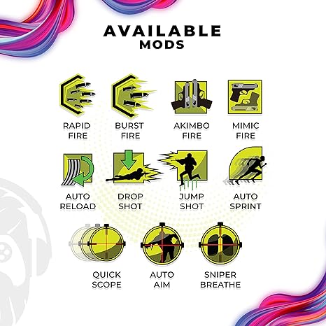 Xbox Series X controller mod icons, showing available rapid and burst fire options