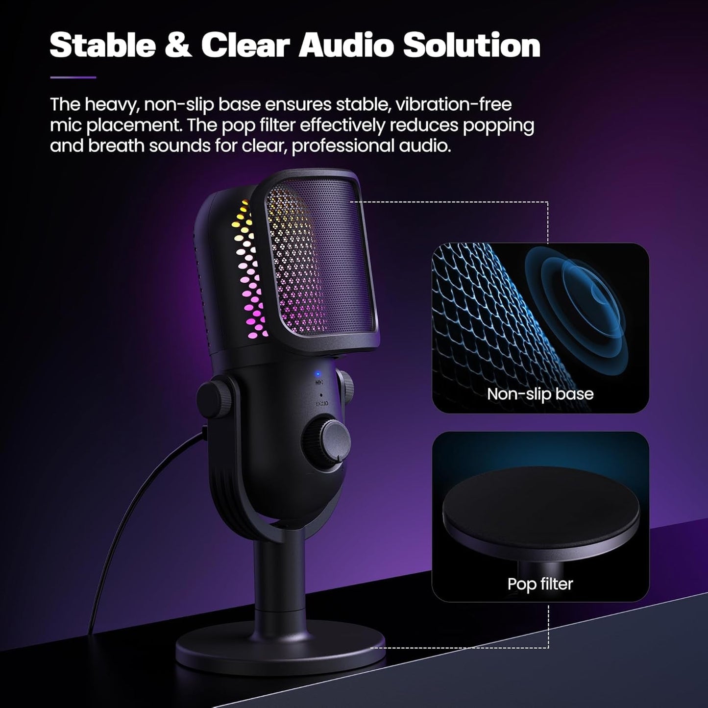 USB Condenser Microphone with RGB