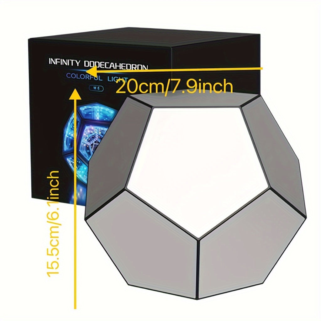 Infinity Mirror RGB Dodecahedron Lamp