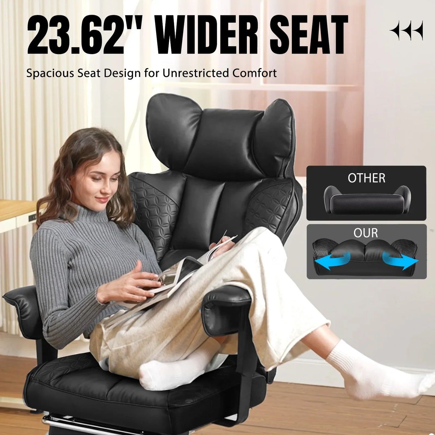 Moktan Sabai Ergo Leather Chair with Footrest