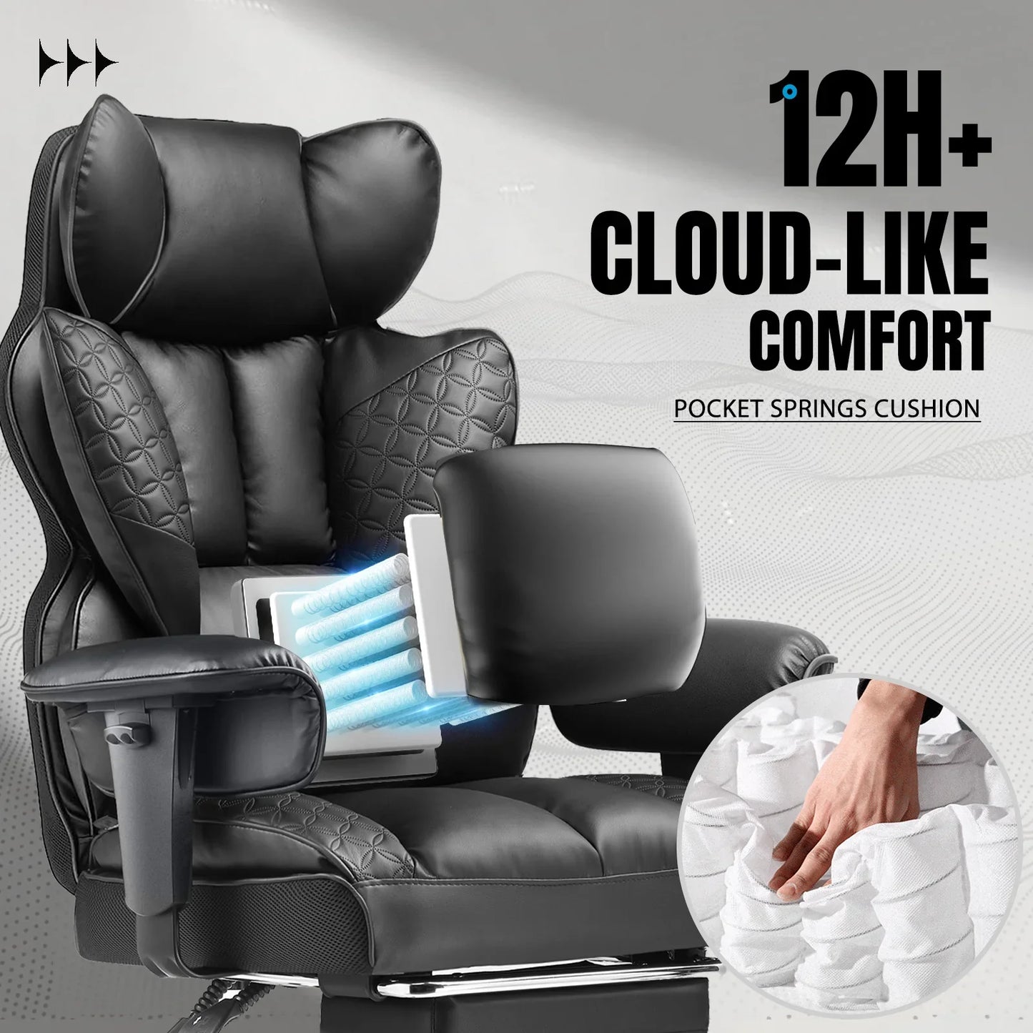 Moktan Sabai Ergo Leather Chair with Footrest