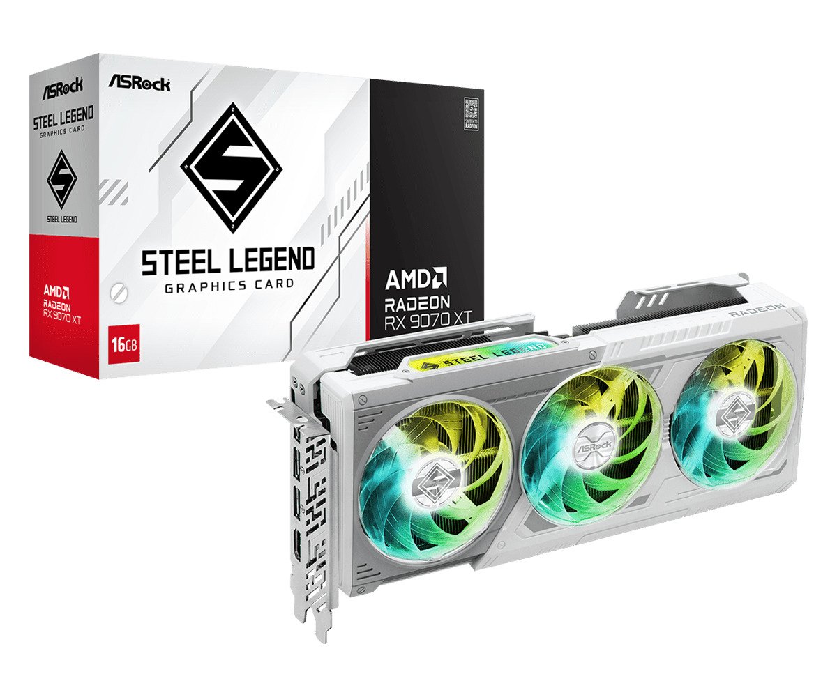 ASROCK AMD Radeon RX 9070 XT Steel Legend 16GB GDDR6