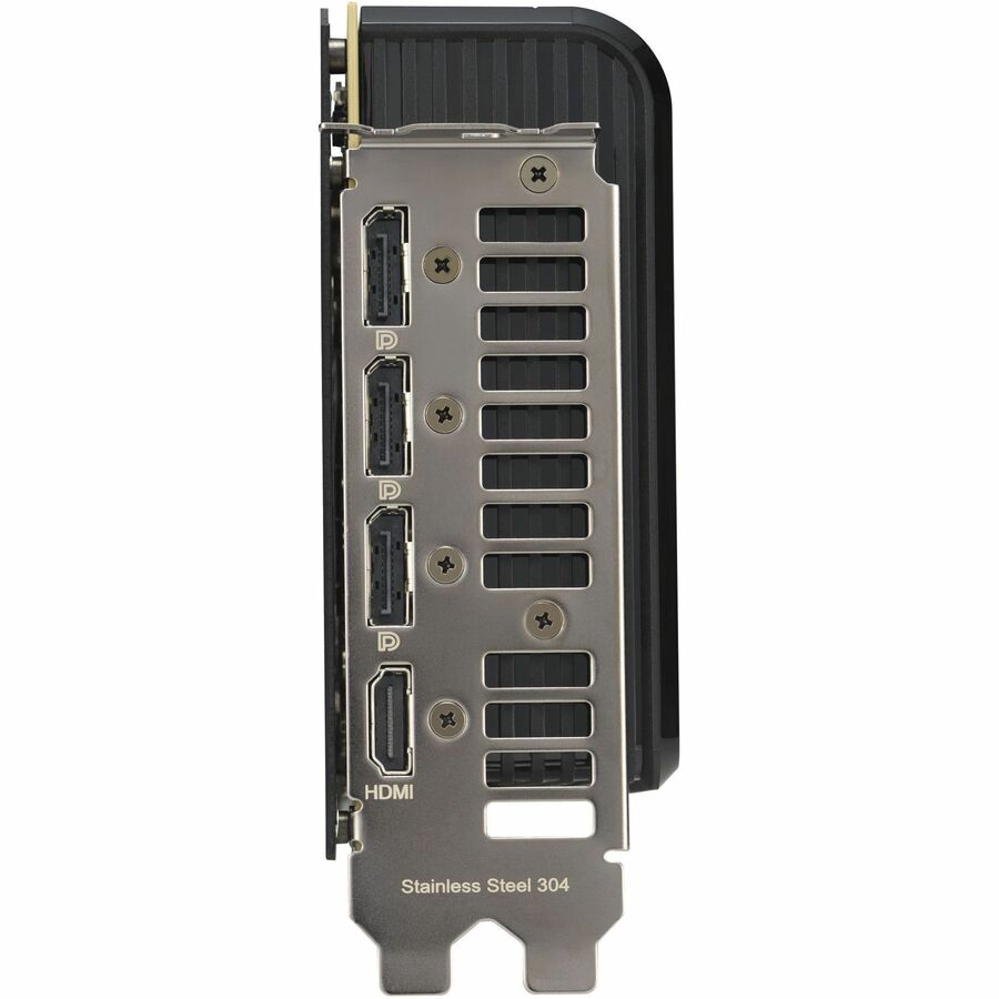 ASUS graphics card rear I/O bracket with multiple video ports and HDMI label