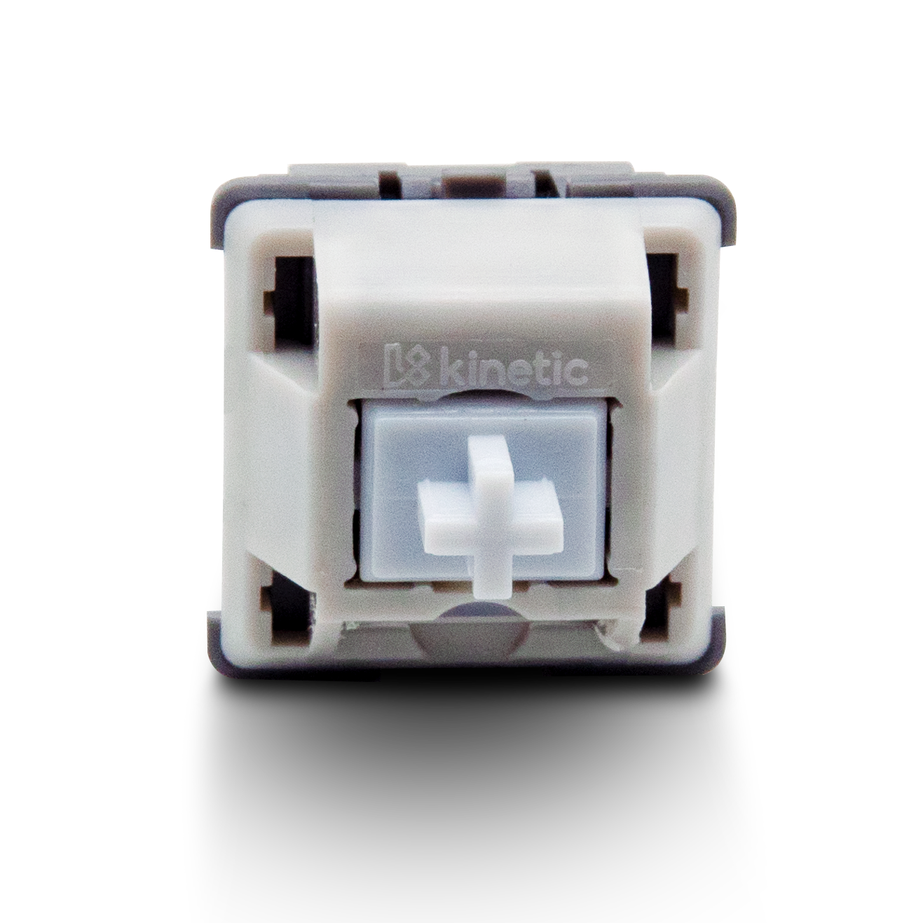 Linear keyboard switch, white housing with light-blue cross stem
