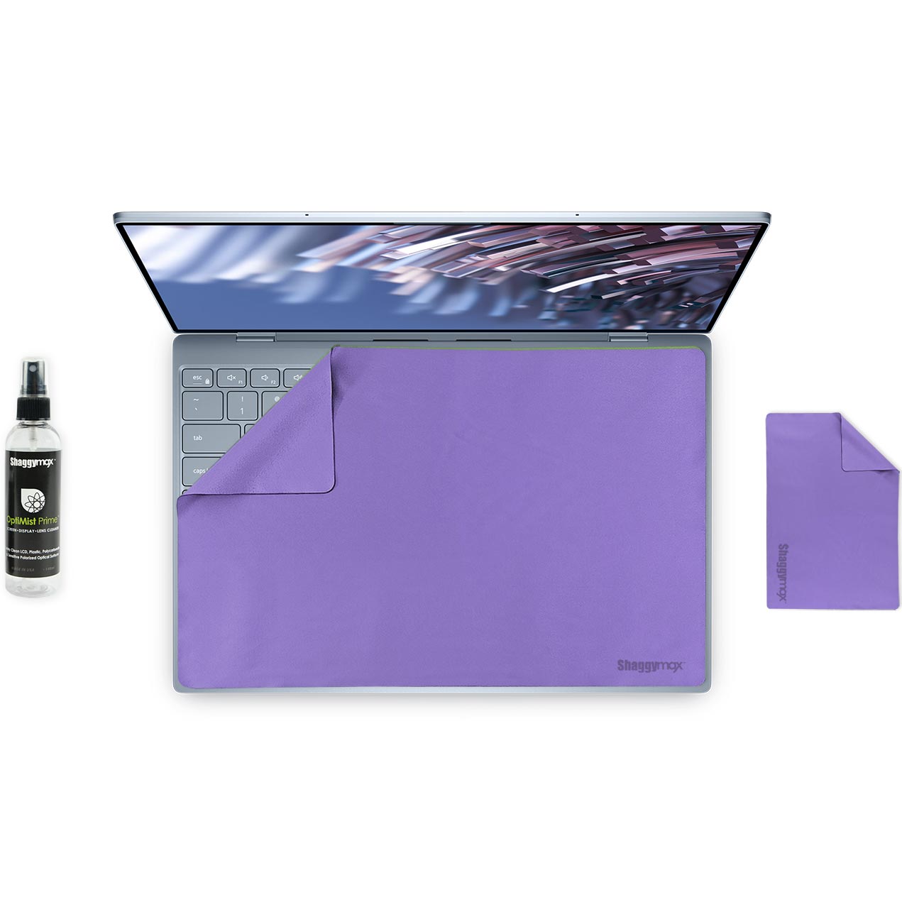 Dell XPS 13 keyboard cover kit with cleaning spray and microfiber cloth, grape