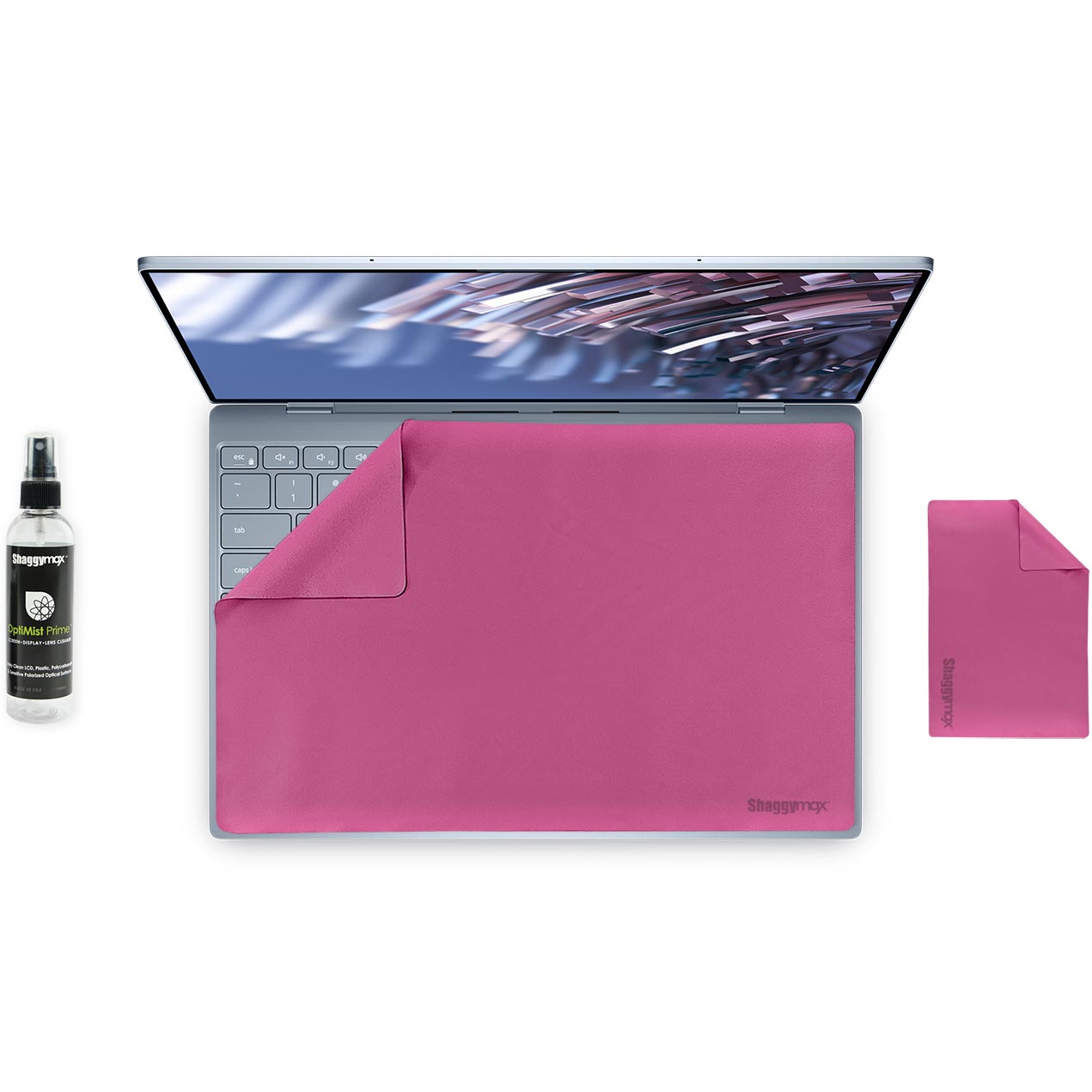 Dell XPS 13 keyboard cover kit with cleaning spray and microfiber cloth, hibiscus