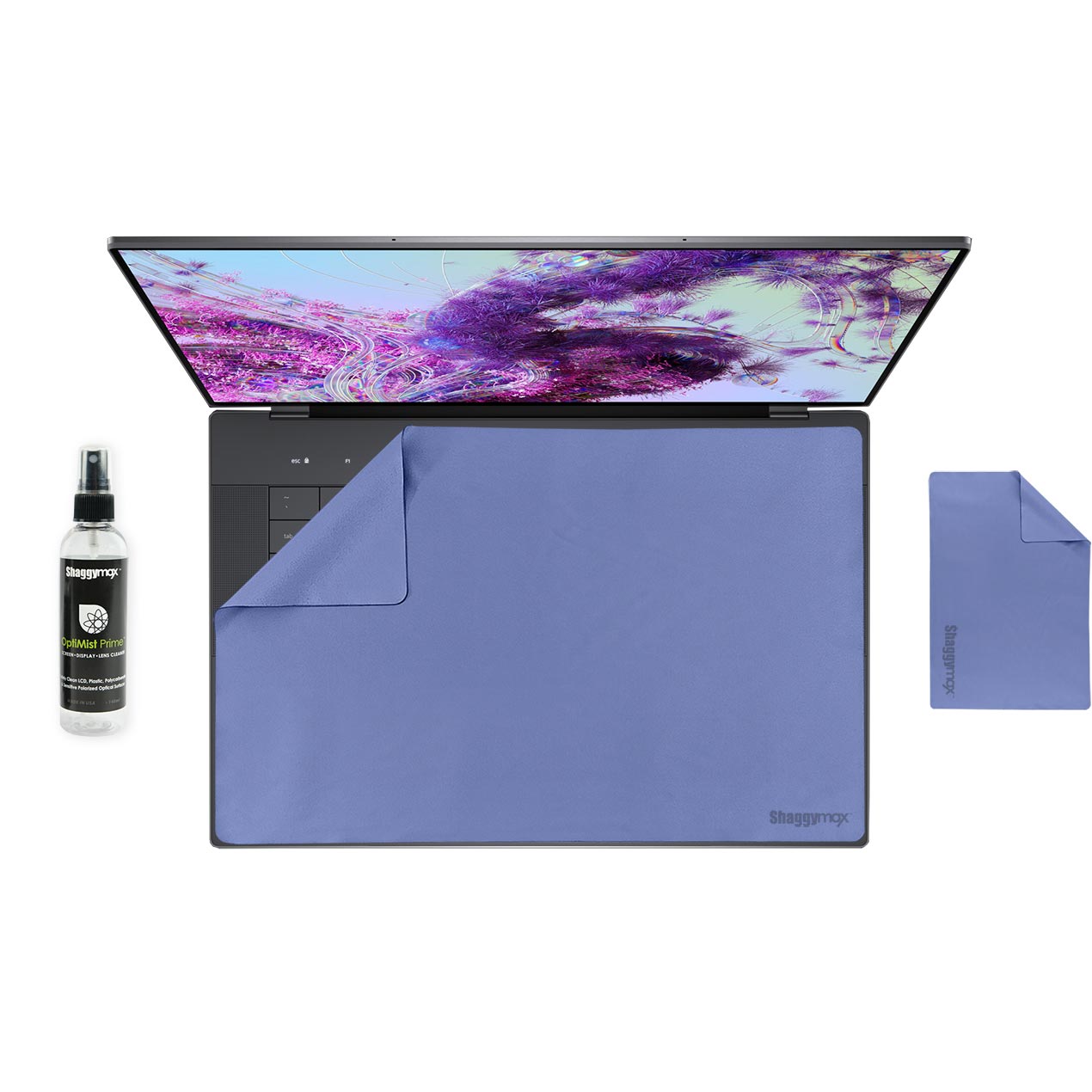 Laptop screen protector and keyboard cover kit, blue protective cover with cleaning spray bottle