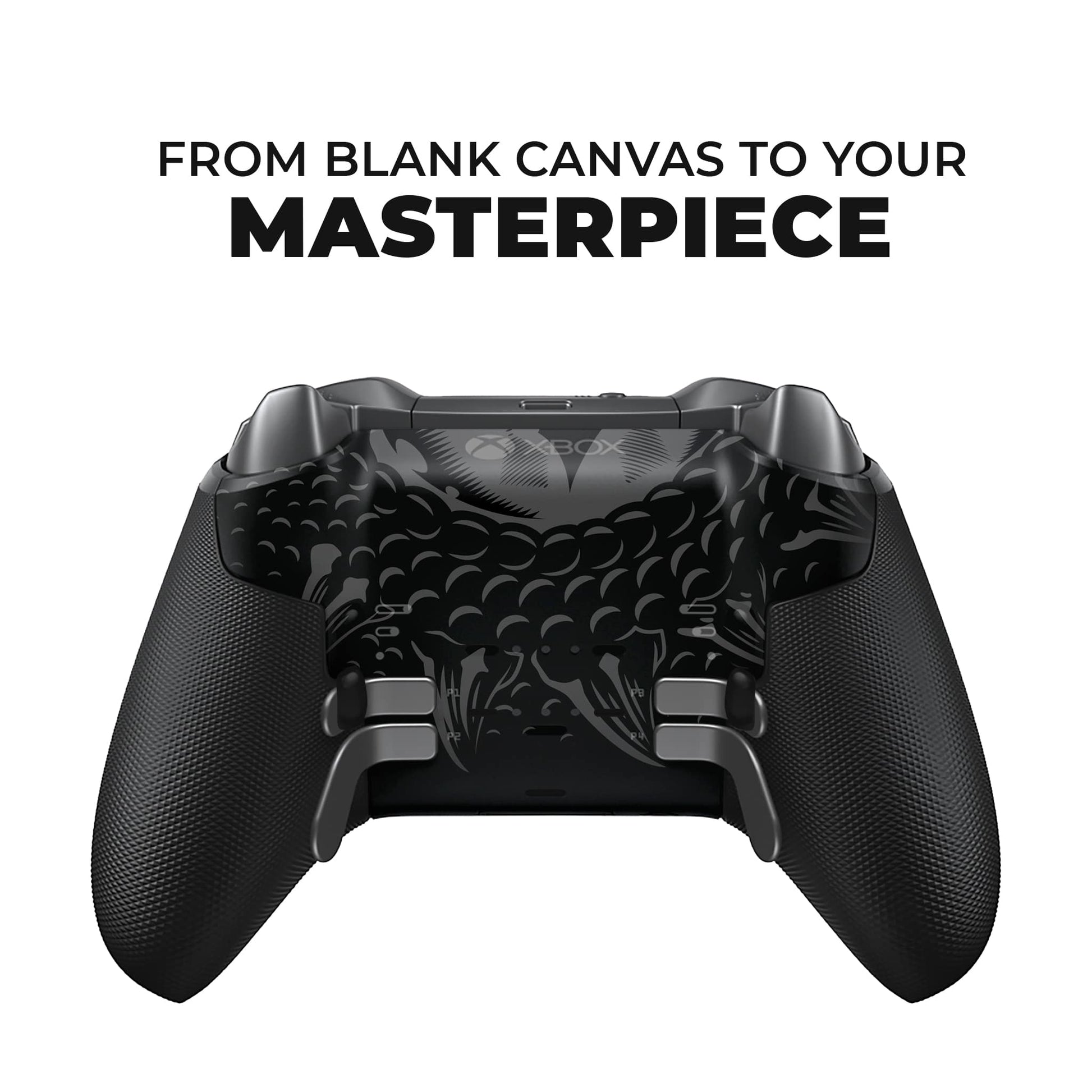 Xbox Elite Series 2 controller back shell with textured grips, plain dark finish
