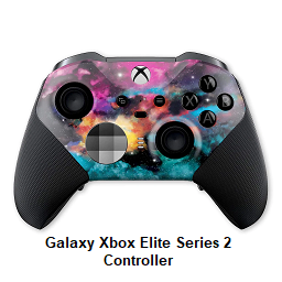 Xbox Elite Series 2 controller, galaxy hydro-dip face with black thumbsticks