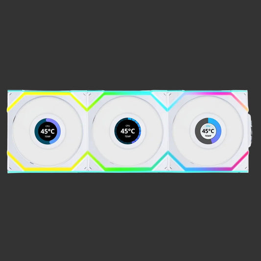 Lian Li UNI Fan SL-LCD Wireless 120-Triple Pack (White)