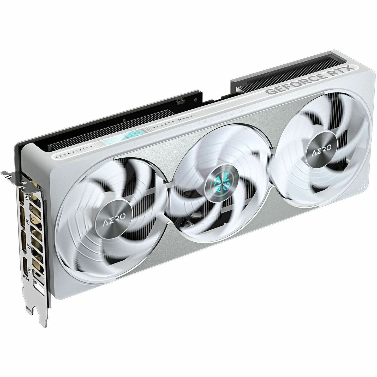 GIGABYTE GeForce RTX 5080 graphics card with three white cooling fans