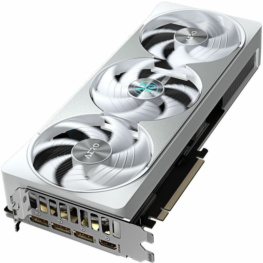 GIGABYTE GeForce RTX 5080 graphics card showing rear IO edge