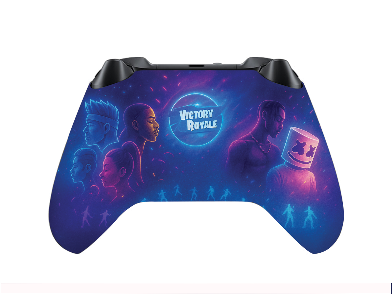 Xbox controller back cover with Victory Royale artwork and molded grip handles