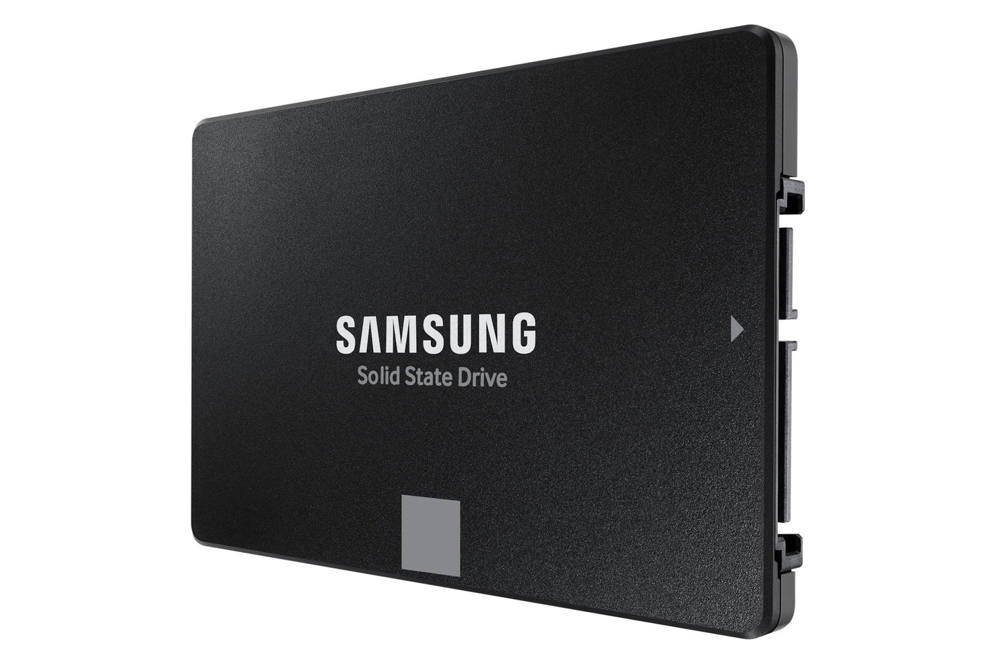 2.5-inch SATA SSD with SAMSUNG logo and side ports along the right edge