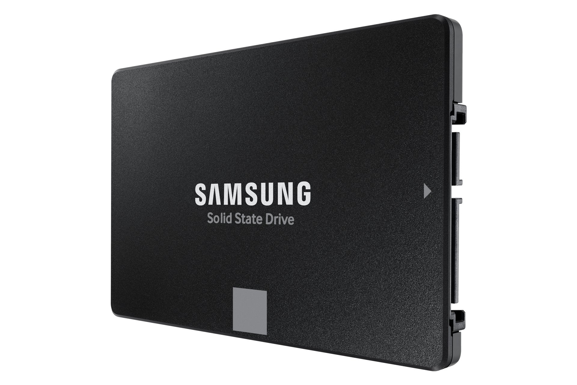 2.5-inch SATA SSD with SAMSUNG logo and side ports along the right edge