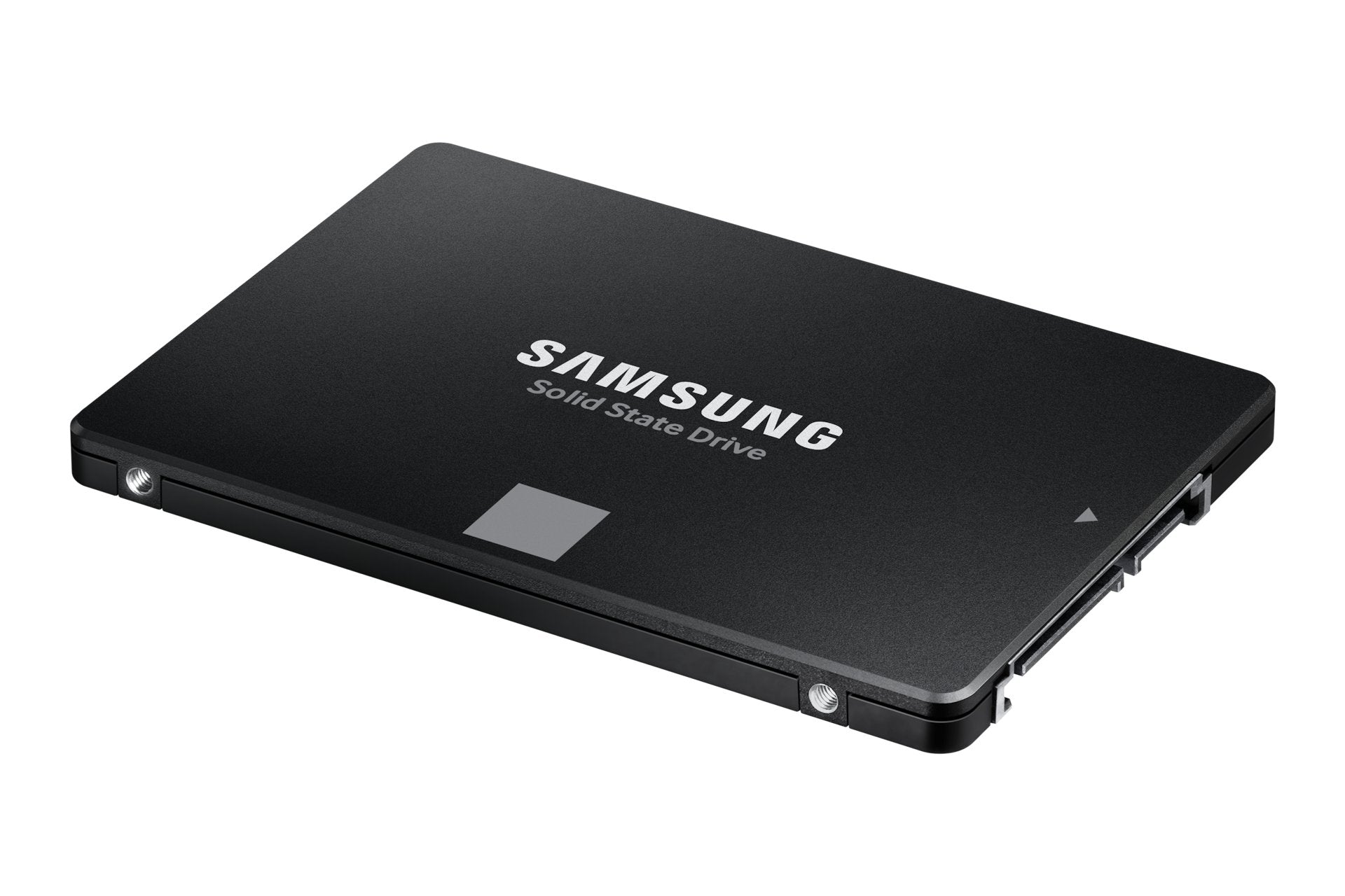 2.5-inch SATA SSD with SAMSUNG logo on top and visible front connector